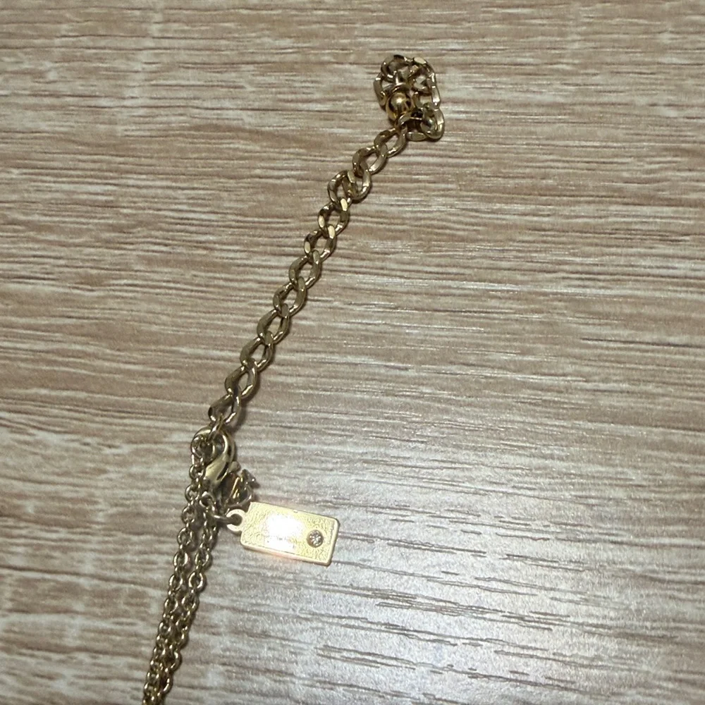 Kate Spade Women’s Elegant Gold Rose Flower Pendant Necklace with Rhinestones